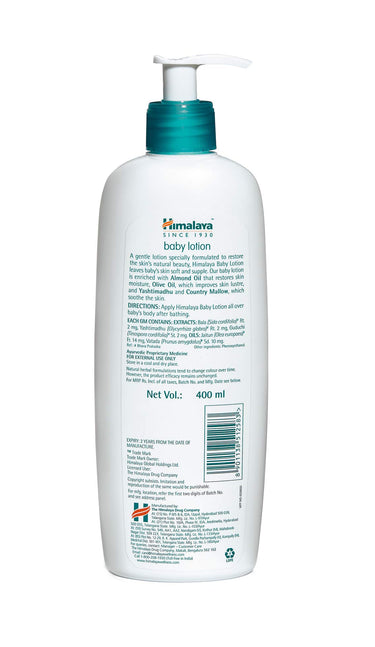 Himalaya Baby Body Lotion, For All Skin Types (400 ml) & Anti Hair Fall Shampoo, 400ml